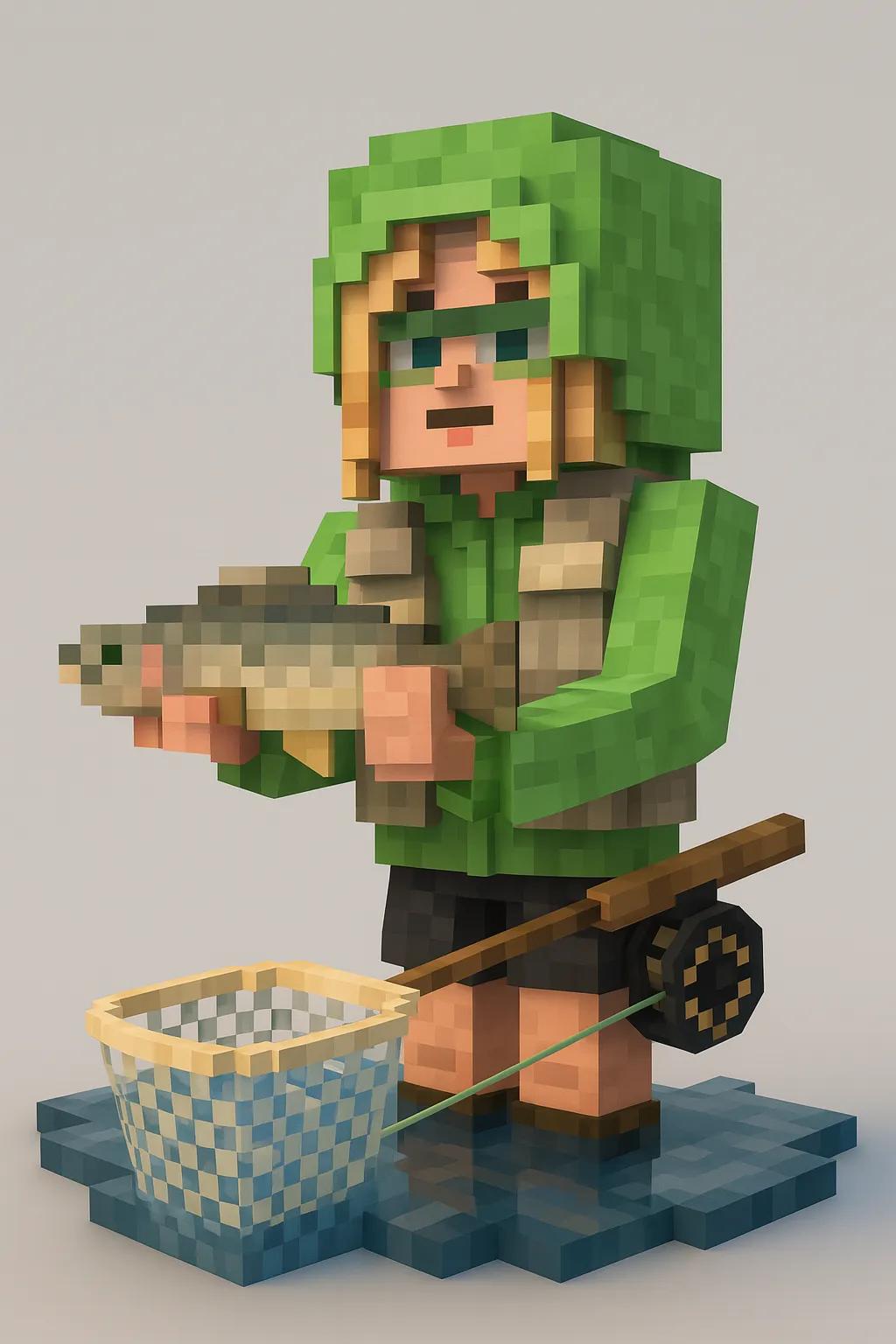 3D Minecraft Character AI generated image example