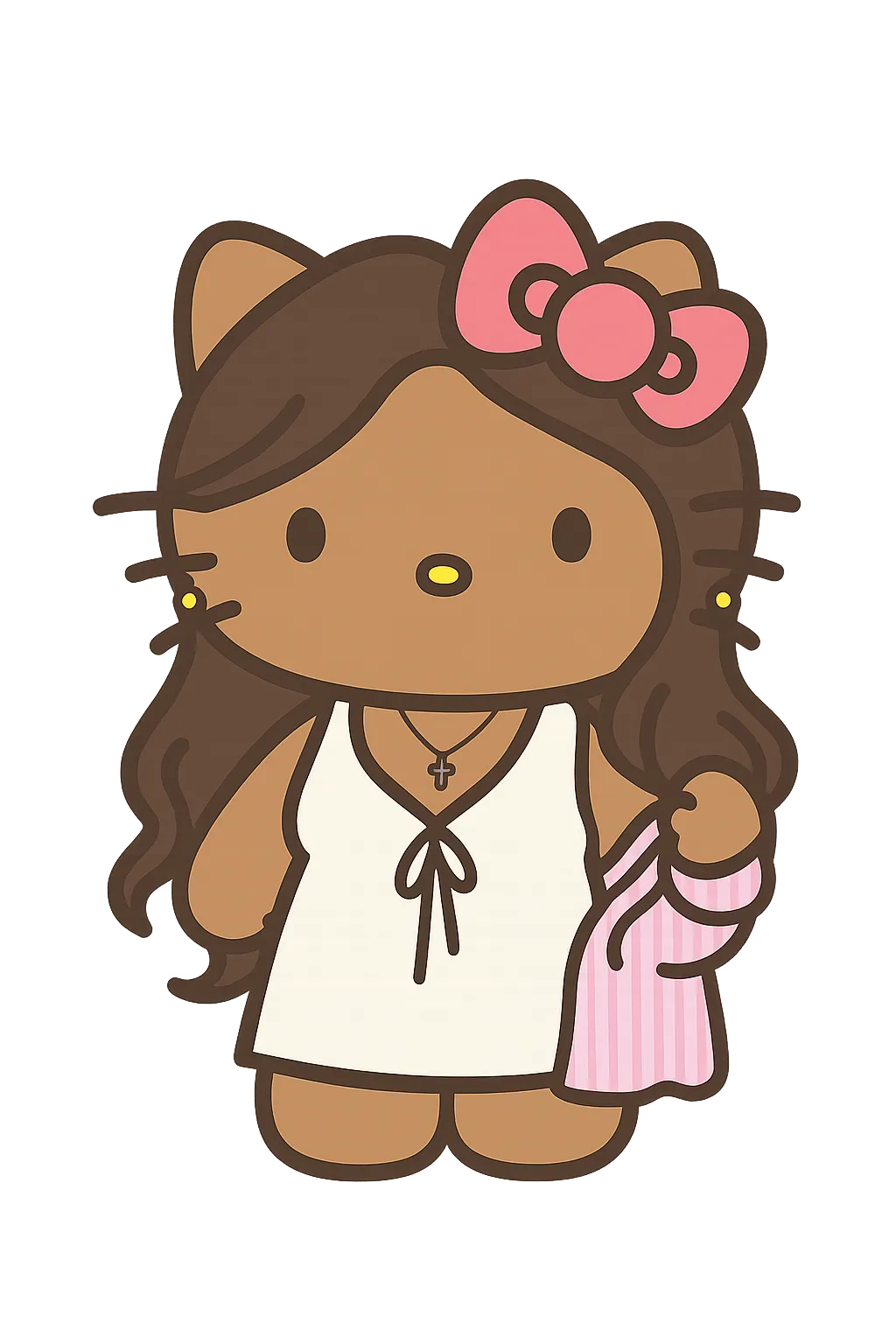 Tanned Hello Kitty AI generated image example
