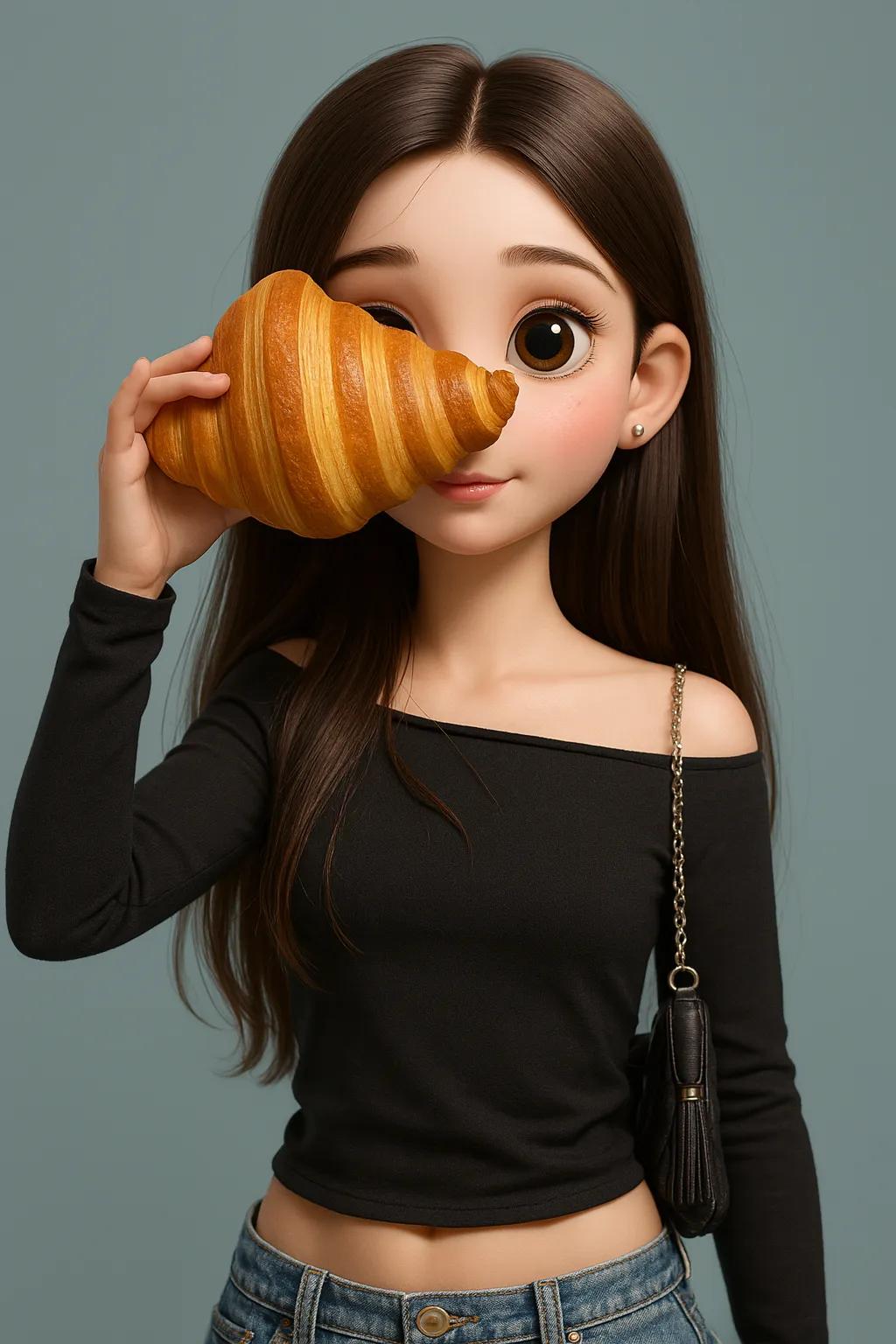 3D Porcelain Doll AI generated image example