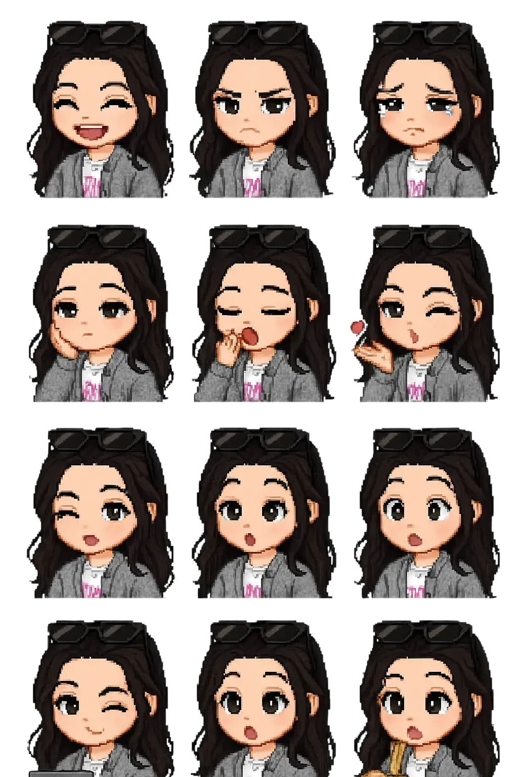 Pixel Character Stickers (12 Stickers) AI generated image example
