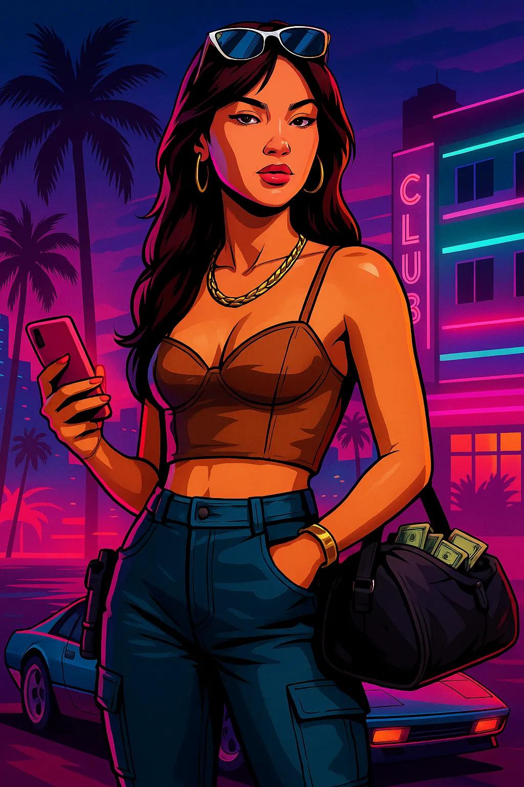 GTA 6 Character Fanart AI generated image example