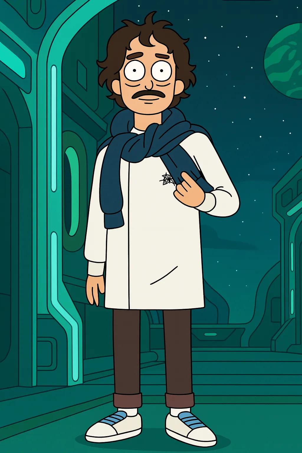 Rick and Morty Cartoon Character AI generated image example