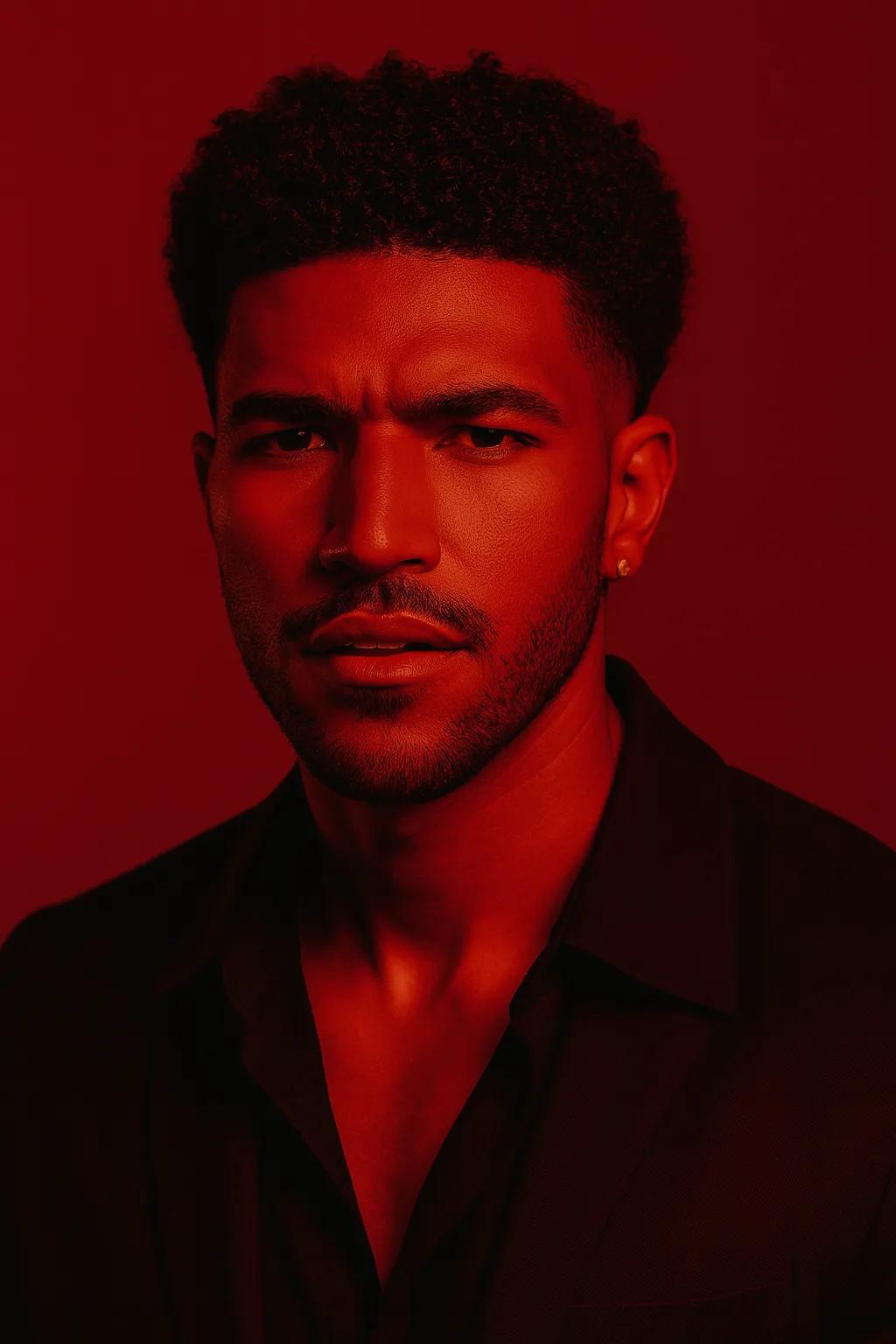 Monochromatic Lighting Studio Portraits AI generated image example