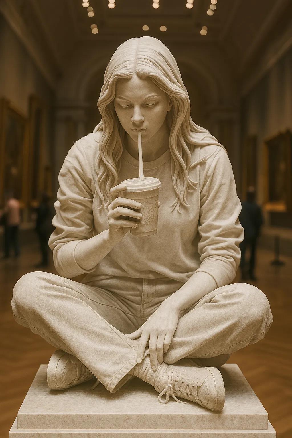 Full Body Marble Statue AI generated image example
