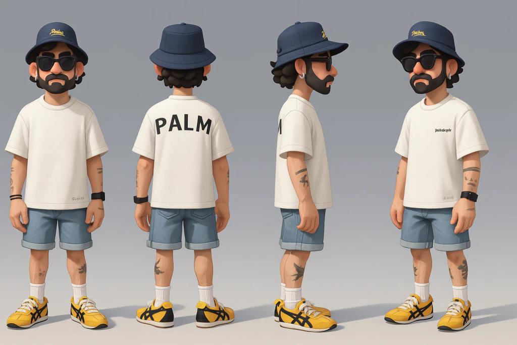 3D Fashion Character Sheet AI generated image example