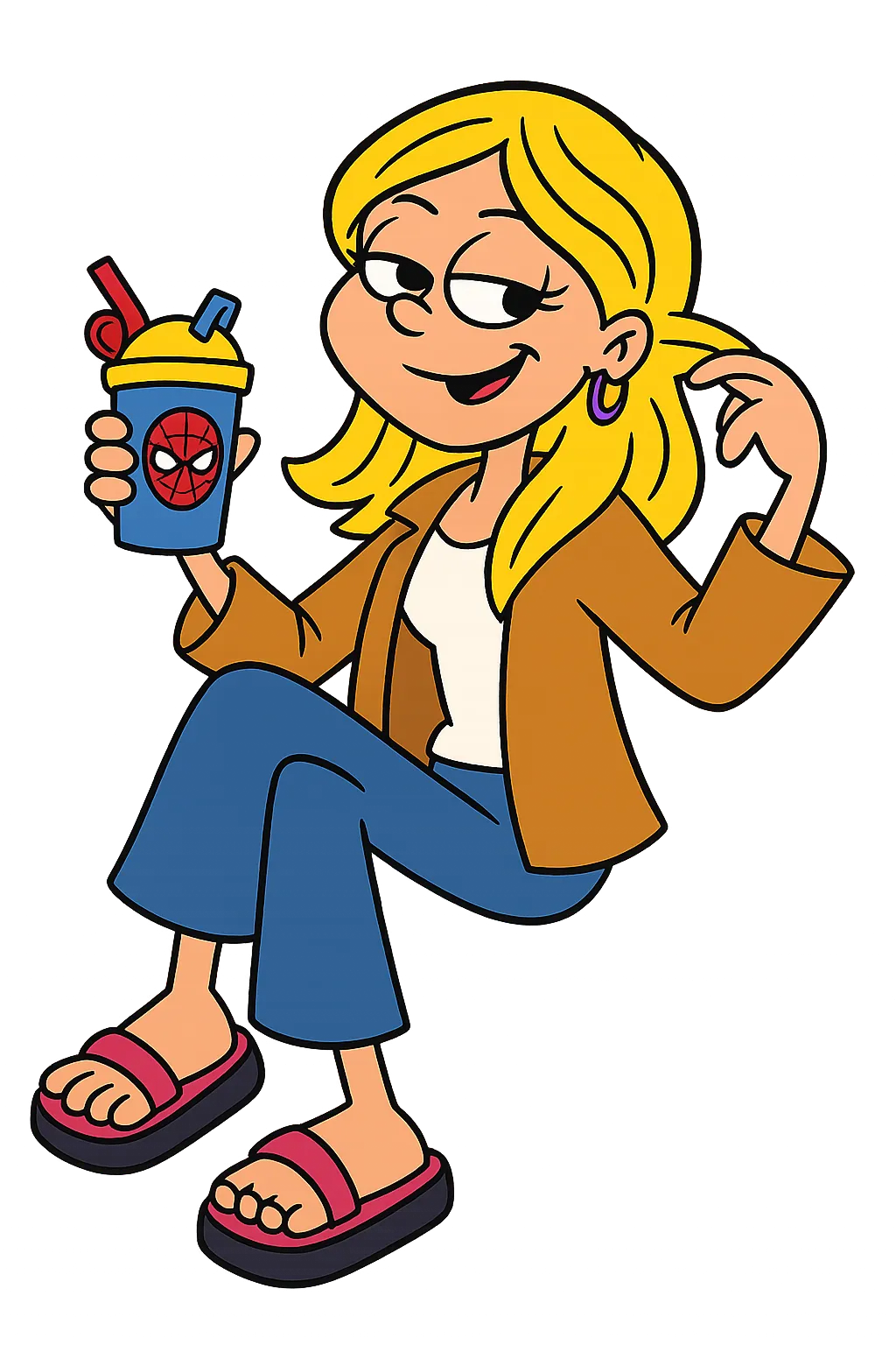 Lizzie McGuire Cartoon Character AI generated image example