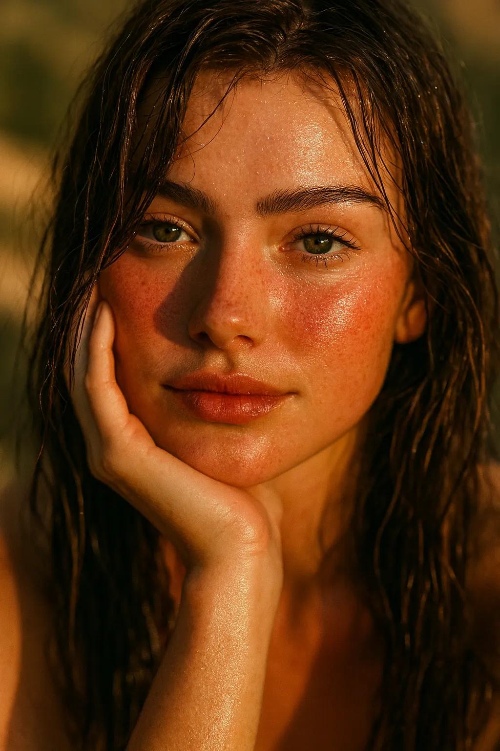 Close up Model Photoshoot AI generated image example