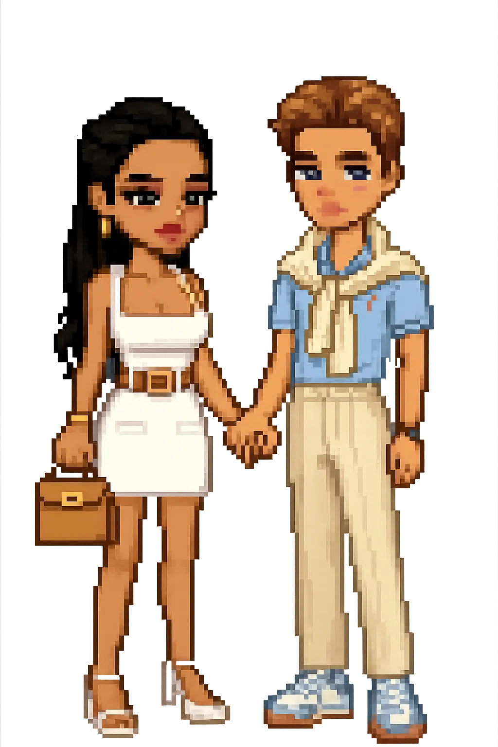 Couple Pixel Characters AI generated image example