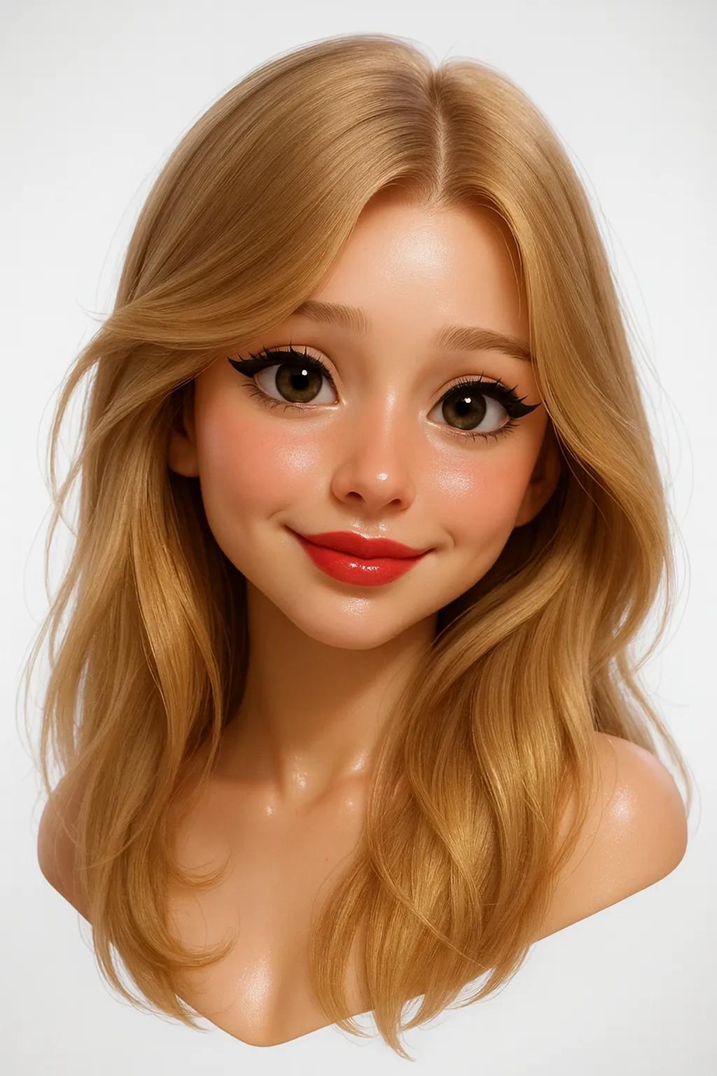 3D Doll Bust Statue AI generated image example