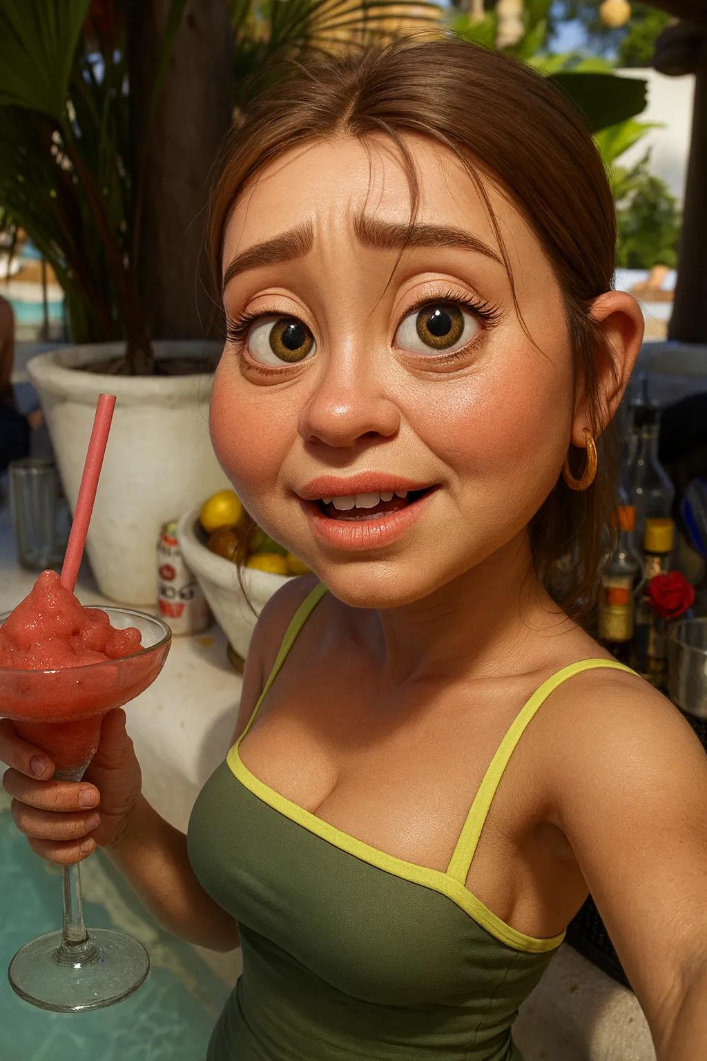 3D Realistic Cartoon Caricature AI generated image example