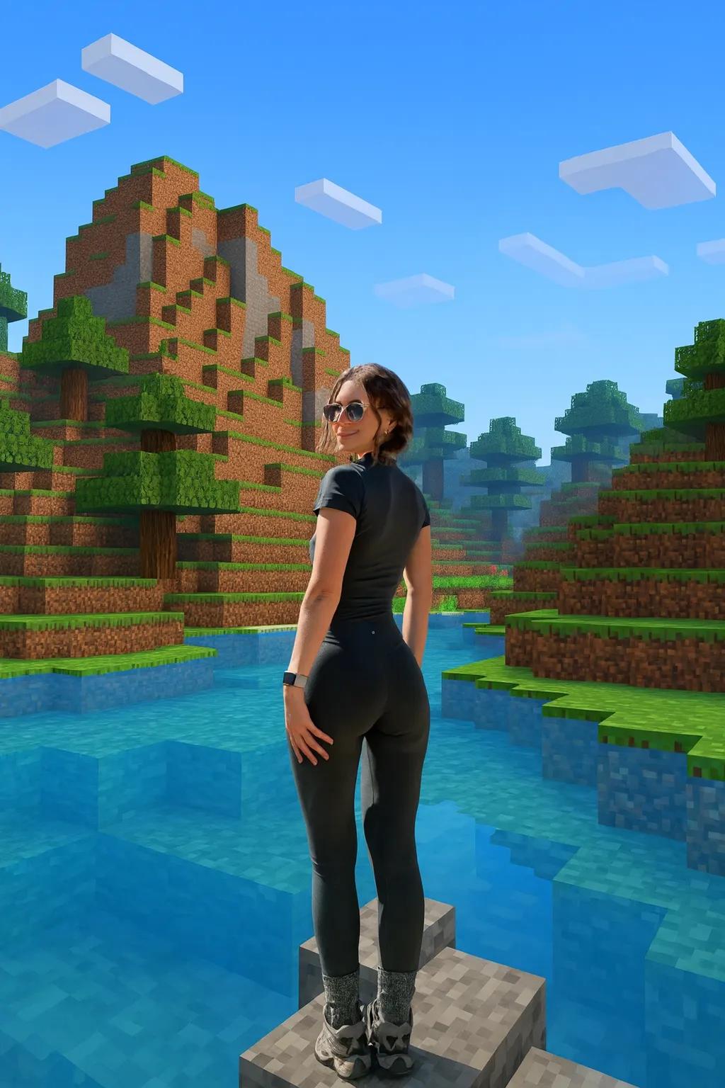 Minecraft Scenery (Background Only) AI generated image example