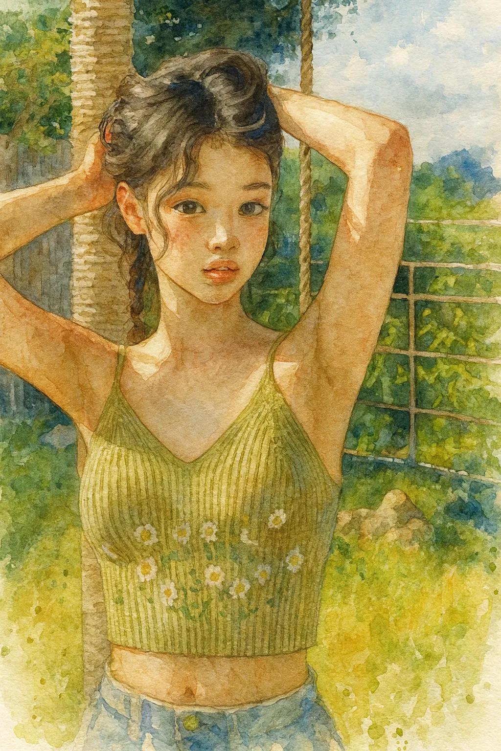 Watercolor Painting AI generated image example