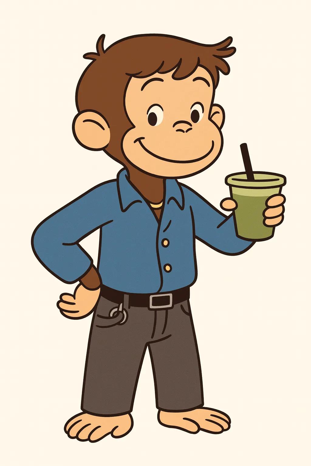 Curious George Cartoon Character AI generated image example