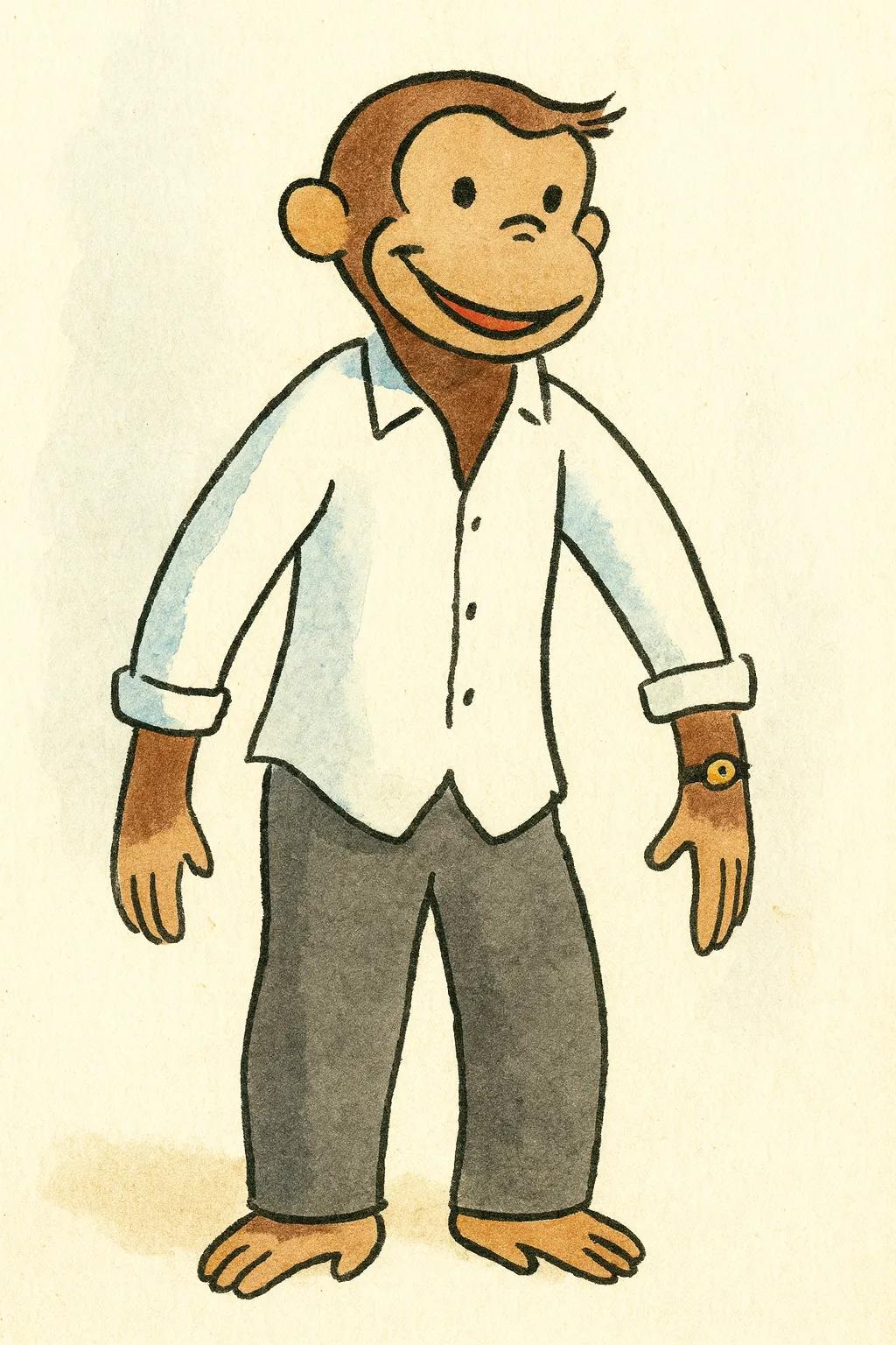 Curious George Character Illustration AI generated image example