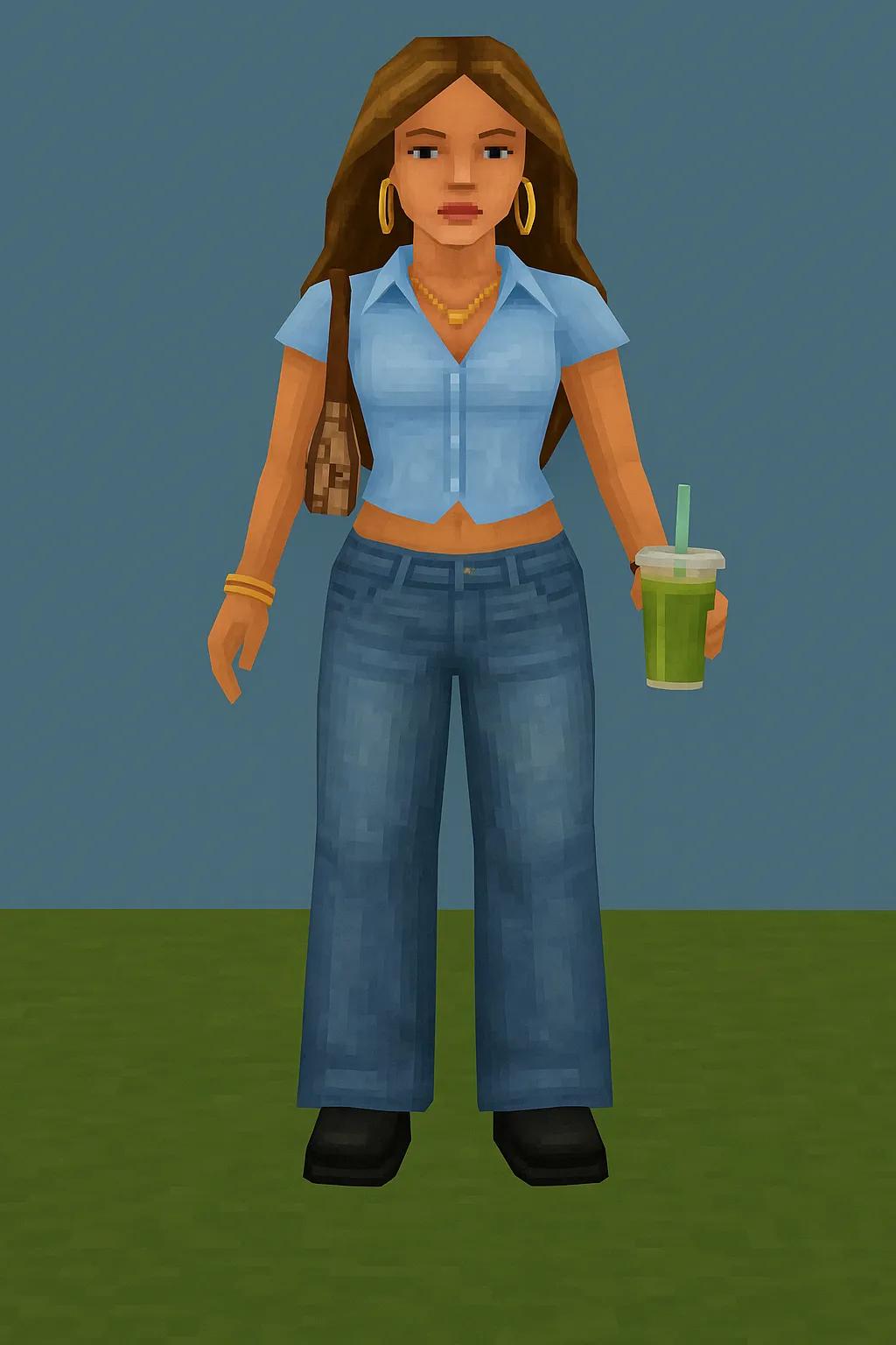The Sims 1 Game Character AI generated image example
