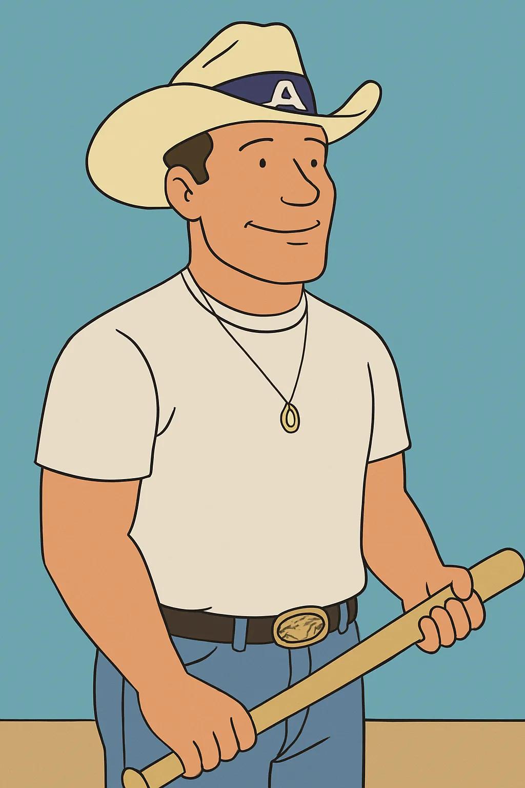 King of the Hills Animated TV Series Character AI generated image example