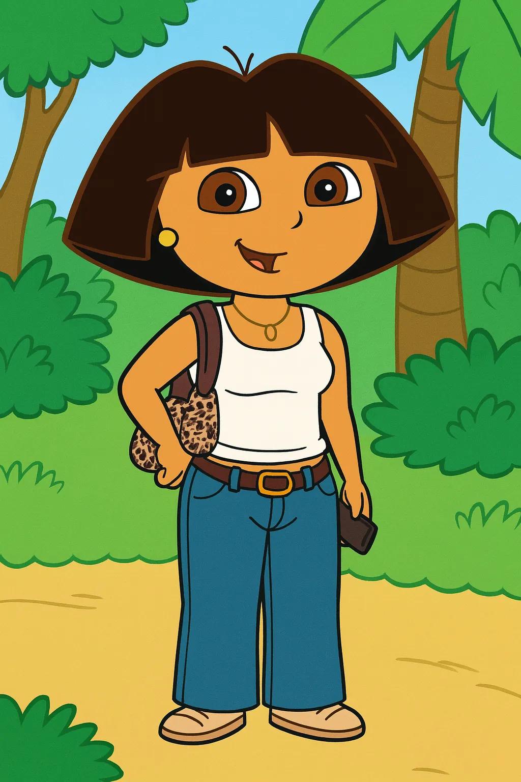 Dora the Explorer Cartoon Character AI generated image example