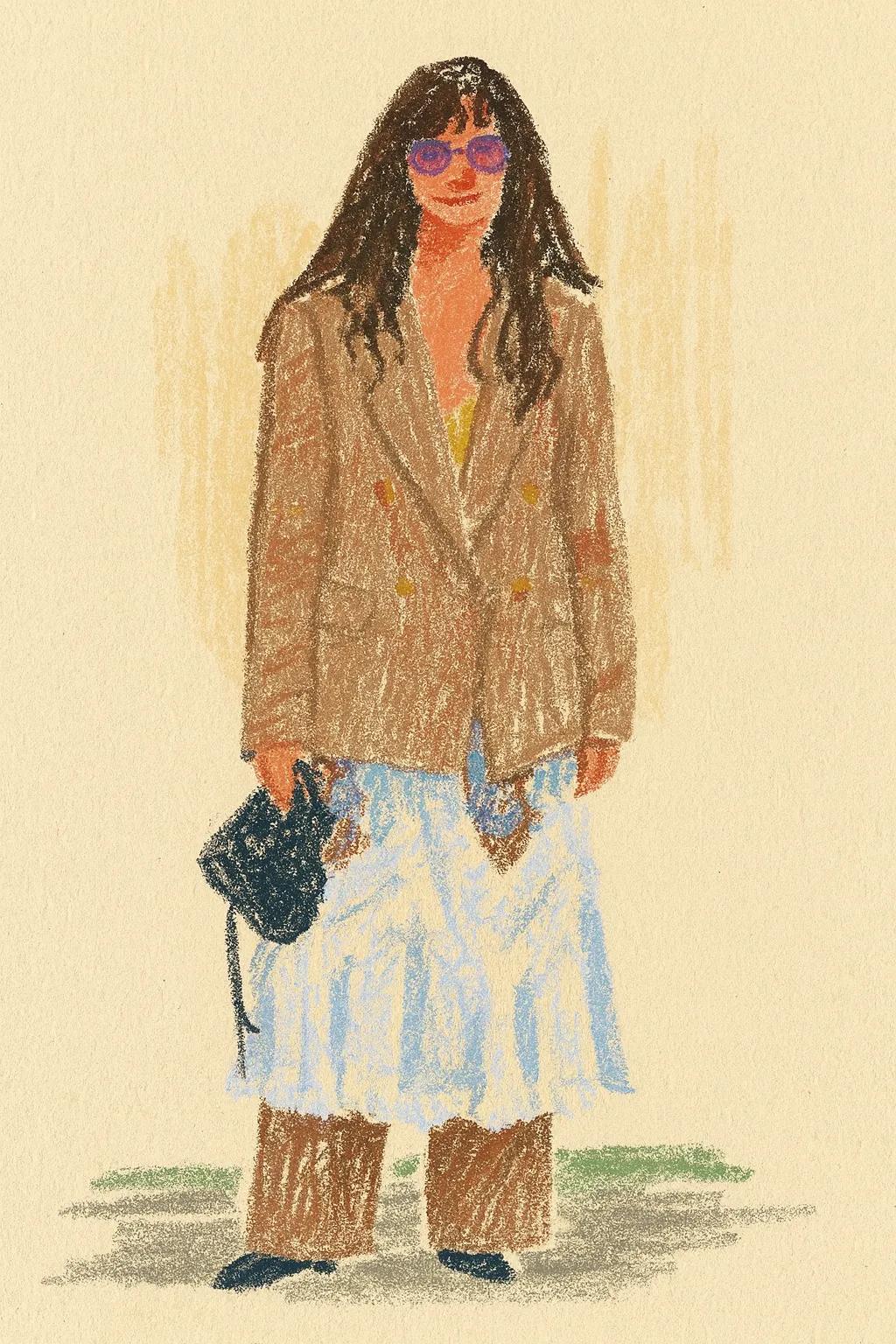 Oil Pastel Fashion Illustration AI generated image example