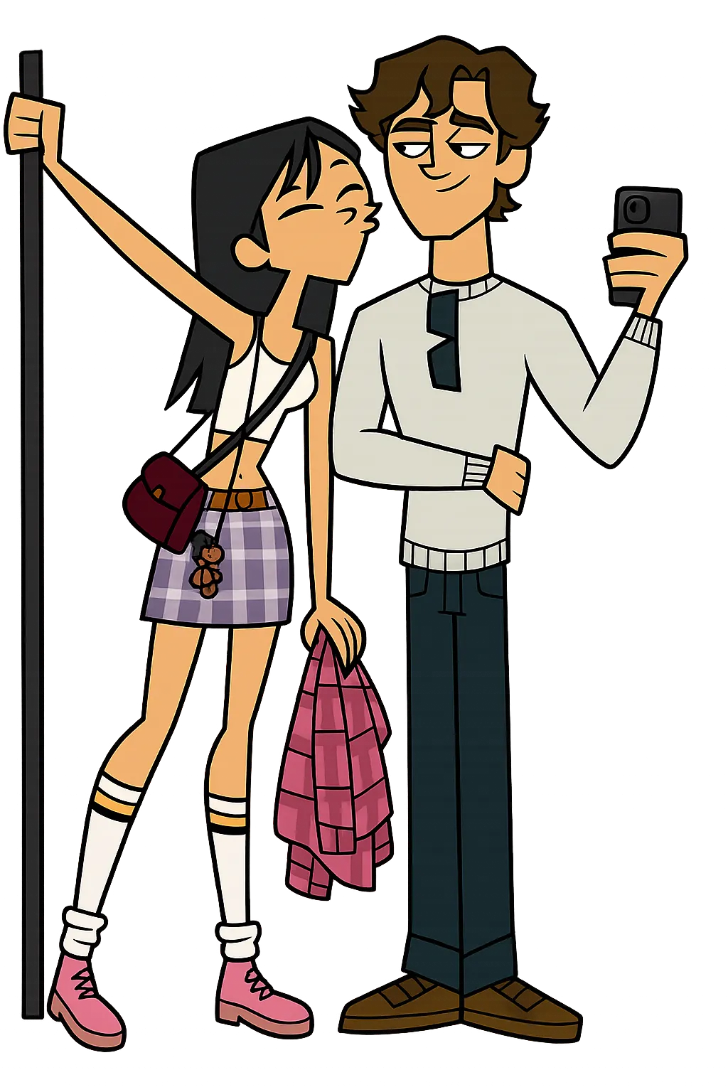 Couple Total Drama Island Cartoon Character (Kiss on the Cheeks) AI generated image example