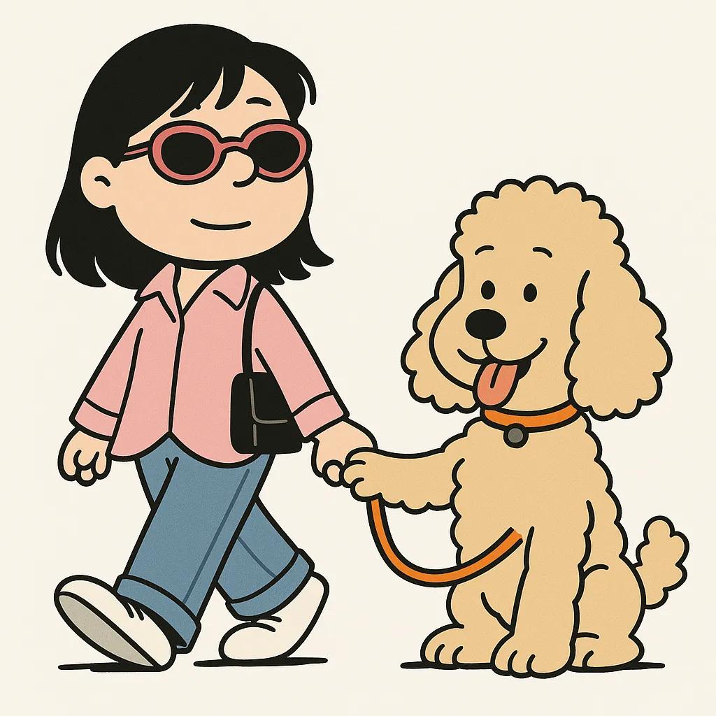 Person and Pet Peanuts Character Illustration (Charlie Brown & Snoopy) AI generated image example