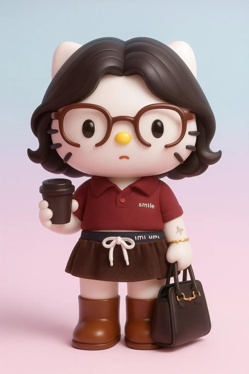 Hello Kitty 3D CGI Style Character AI generated image example