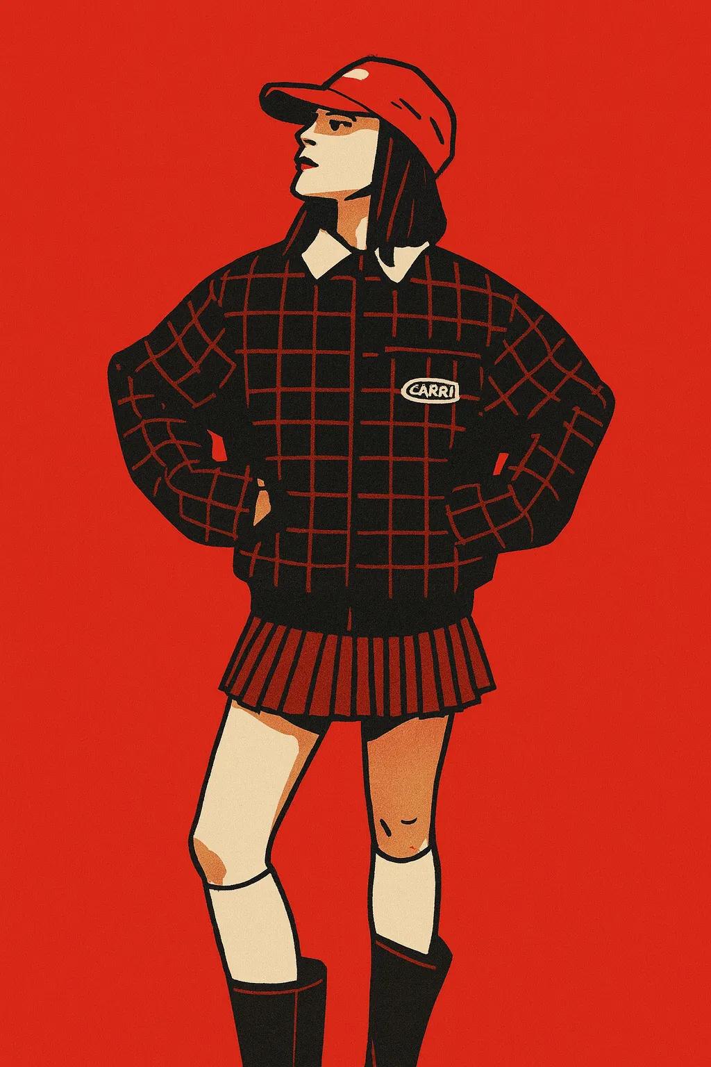 Bold Flat-Color Poster Illustration AI generated image example