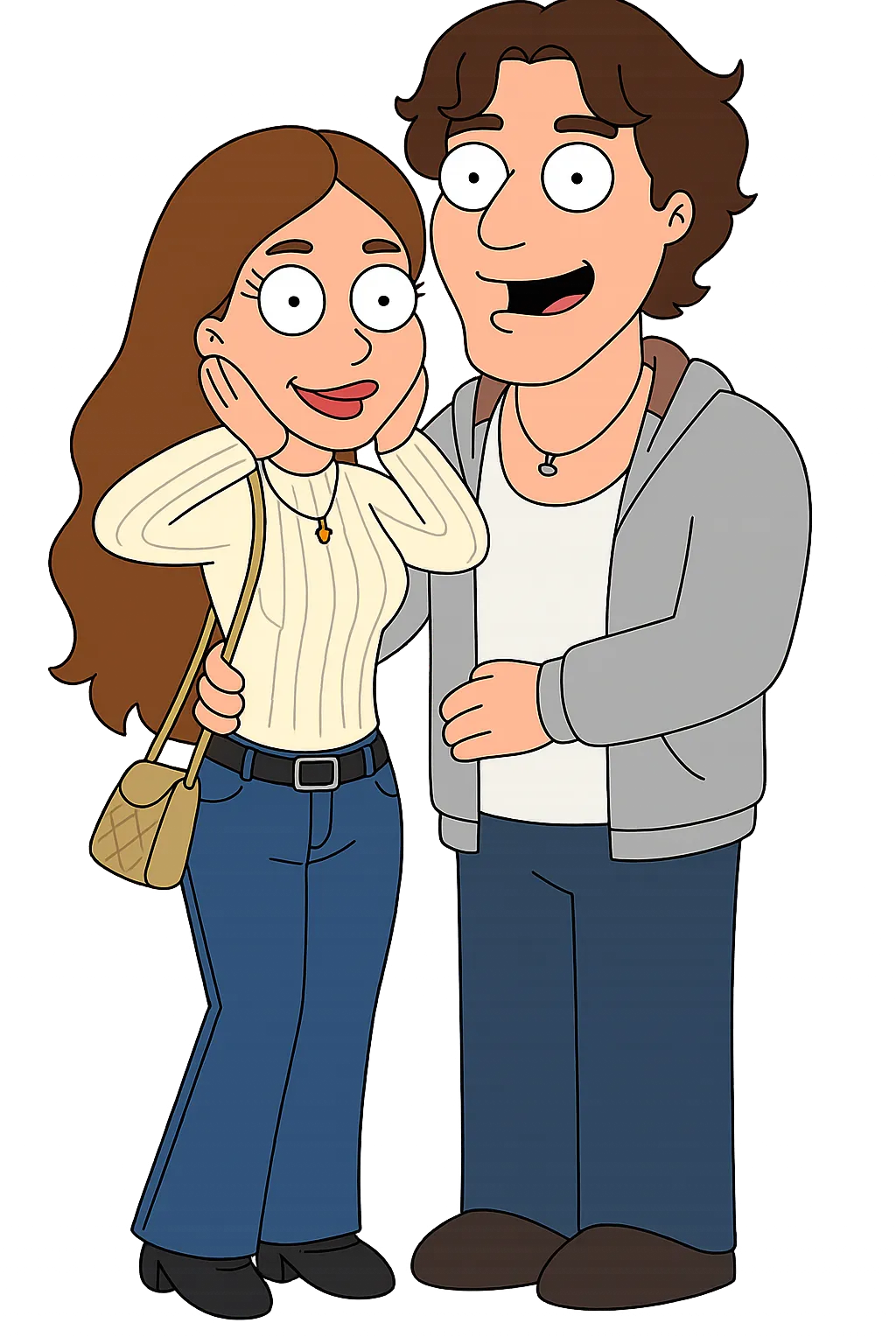 Couple Family Guy Cartoon Character (Hugging) AI generated image example