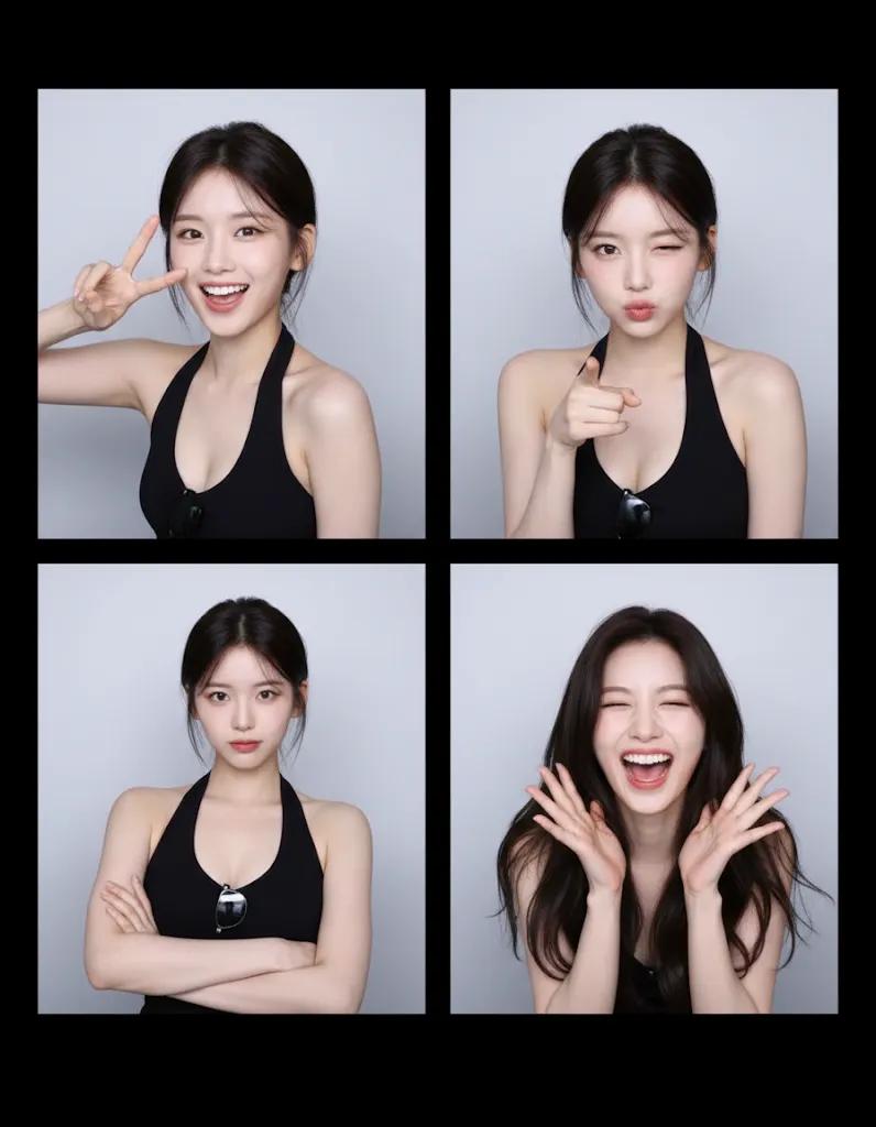 2x2 Photobooth (Black Frames) AI generated image example