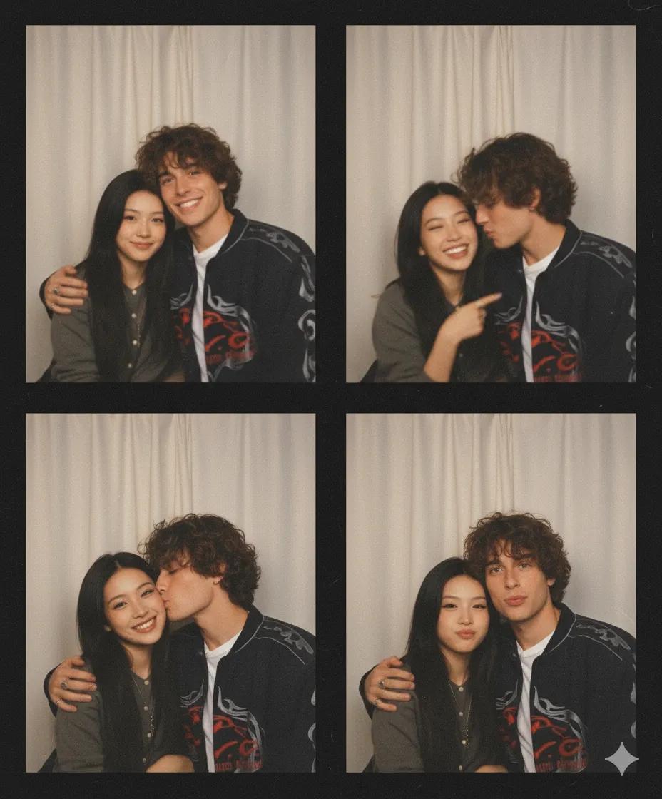 2x2 Couple Photobooth (Black Frames) AI generated image example
