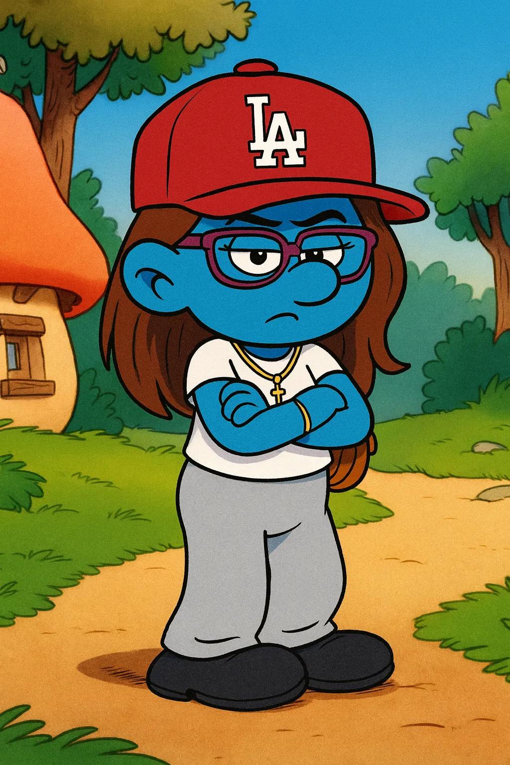 Smurf Cartoon Character AI generated image example