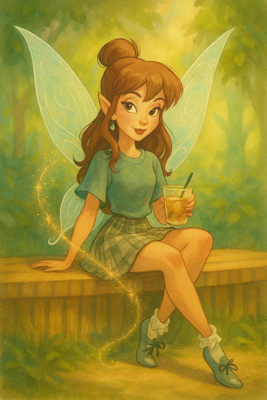 Tinker Bell 2D Cartoon Character AI generated image example