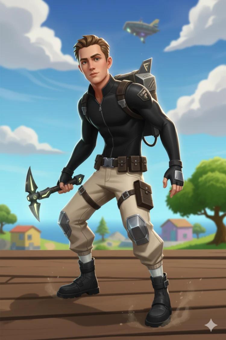 Fortnite Online Video Game Character AI generated image example