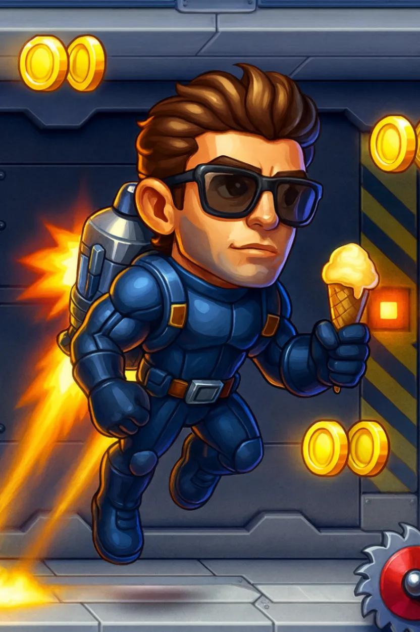 Jetpack Joyride Online Game Character AI generated image example