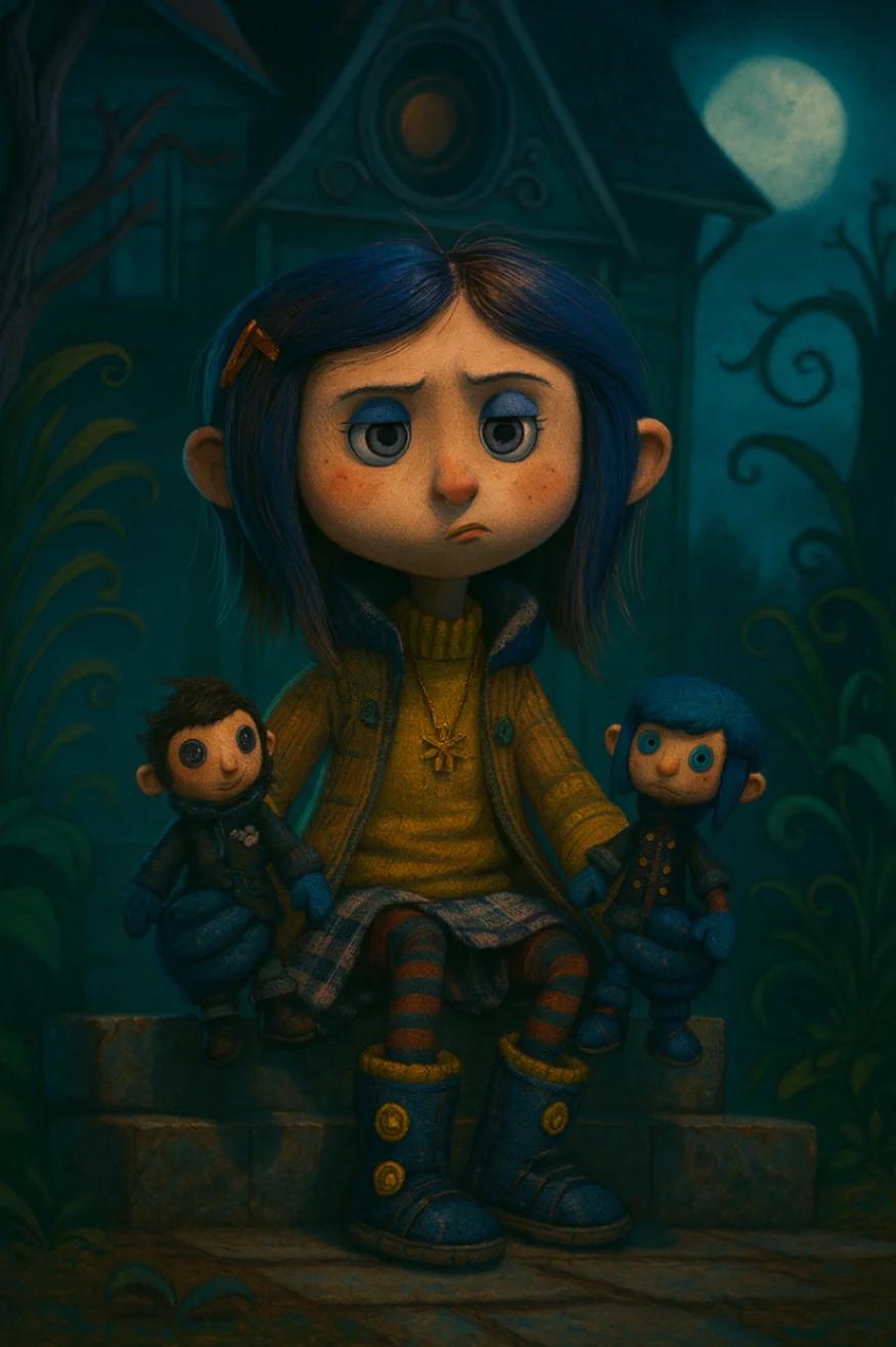Coraline Cartoon Film Character AI generated image example