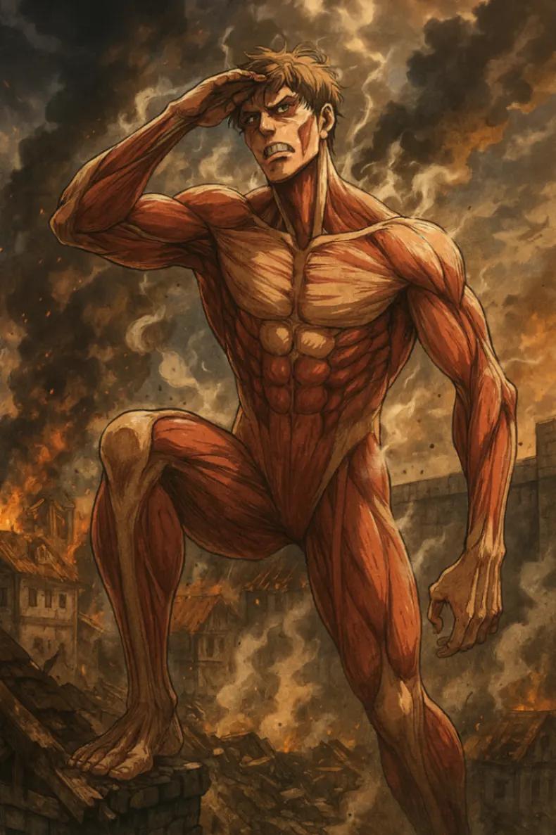 Attack on Titan Anime Giants (Kyojin) AI generated image example