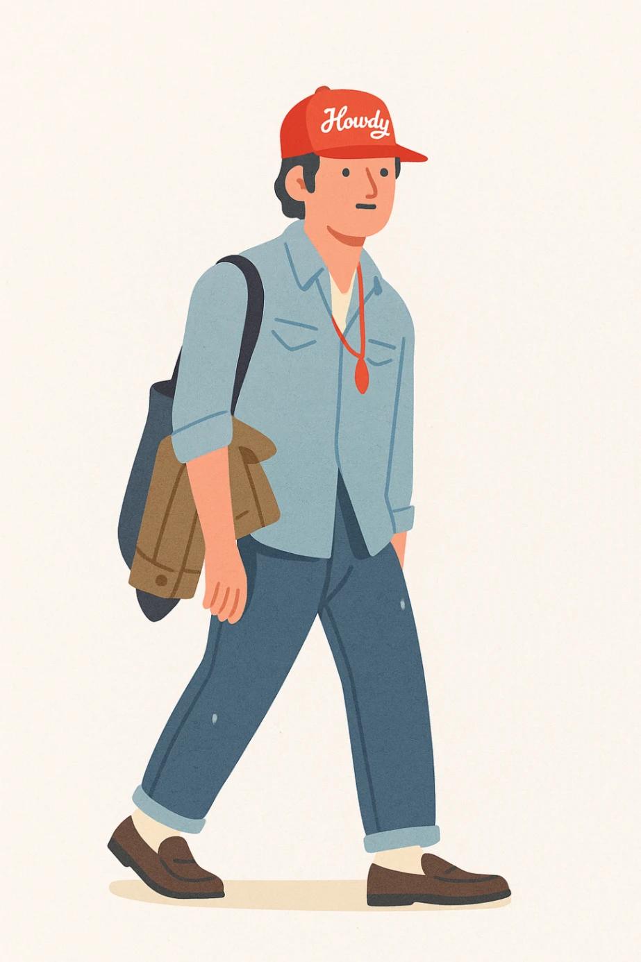 Mid-century Collegiate Cartoon Illustration AI generated image example