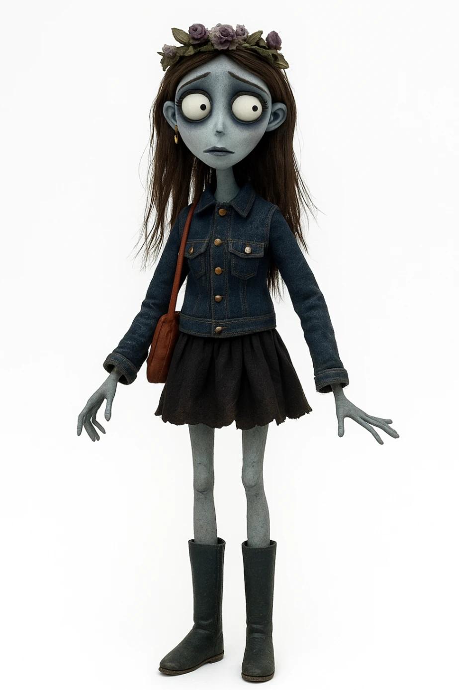 Corpse Bride Movie 3D character AI generated image example