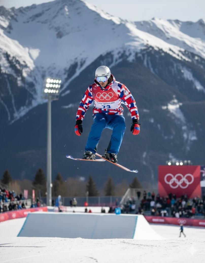 2026 Winter Olympics Athlete Mid-action (Which winter sport best fit me?) AI generated image example
