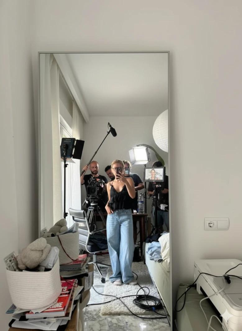 Mirror Reflection (Movie Film Crew) AI generated image example