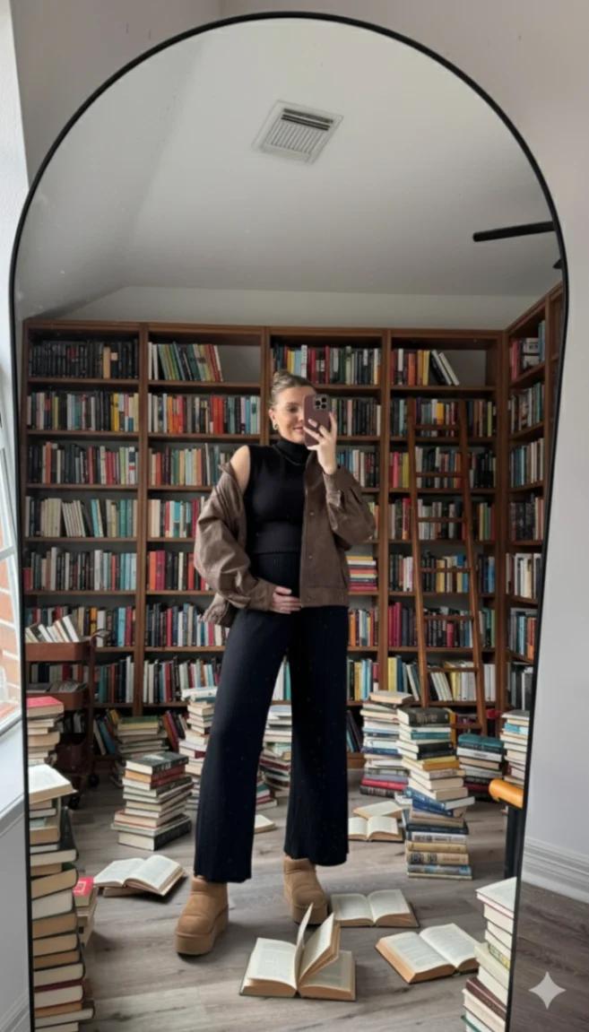 Mirror Reflection (Library of Books) AI generated image example