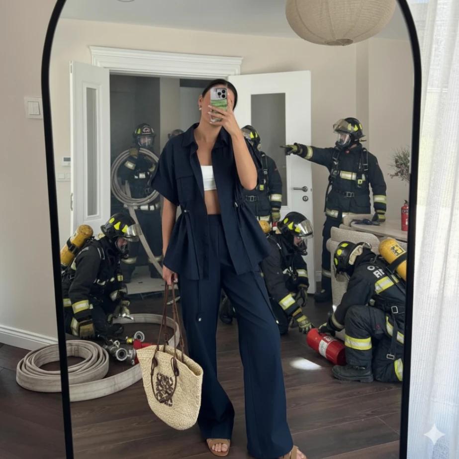 Mirror Reflection (Firefighter Crew) AI generated image example