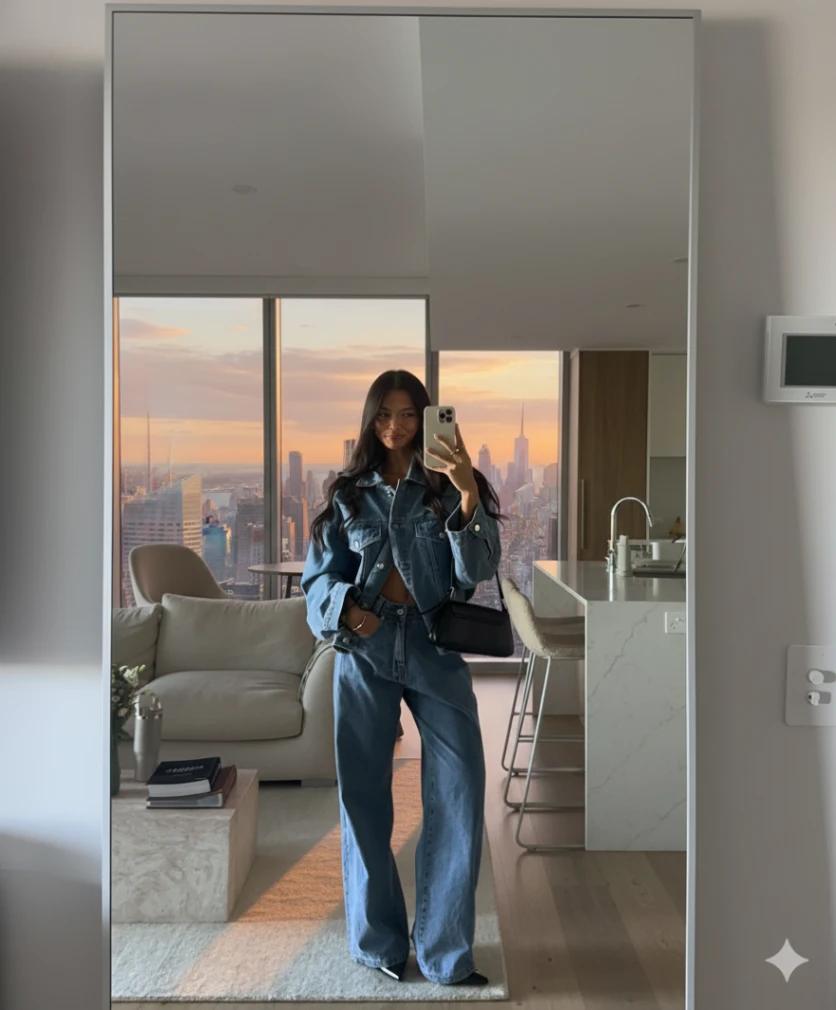 Mirror Reflection (NYC Skyline) AI generated image example