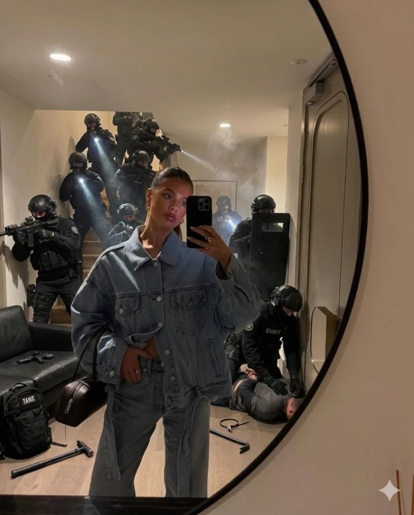 Mirror Reflection (SWAT Raid) AI generated image example