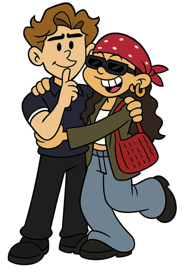 Couple Kids Next Door Cartoon Character (Hugging) AI generated image example
