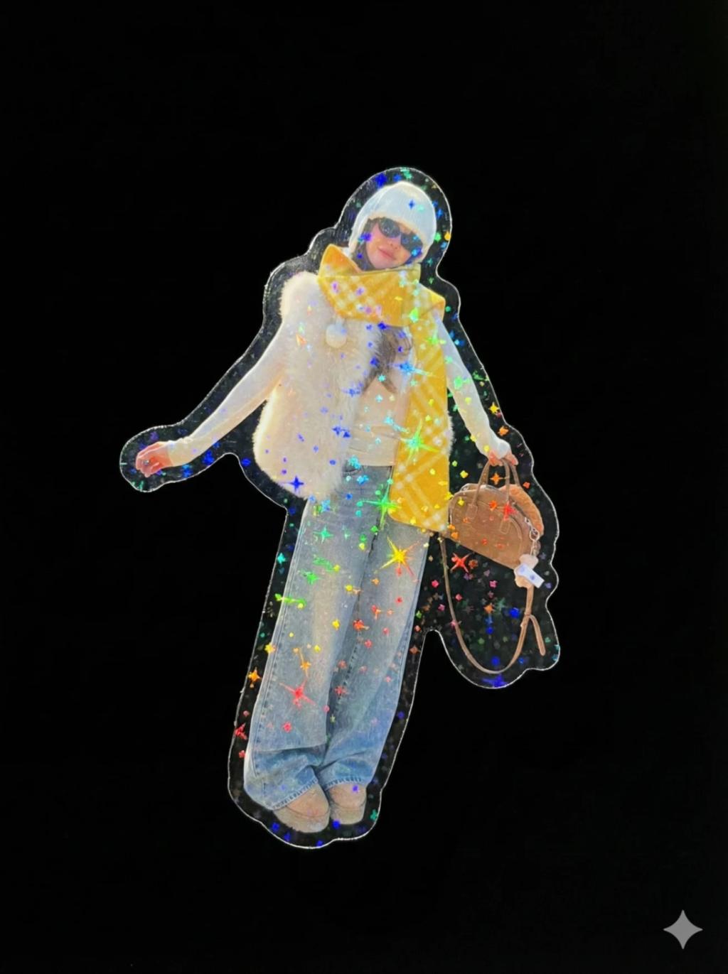 2000s-era Holographic Glitter Sticker AI generated image example