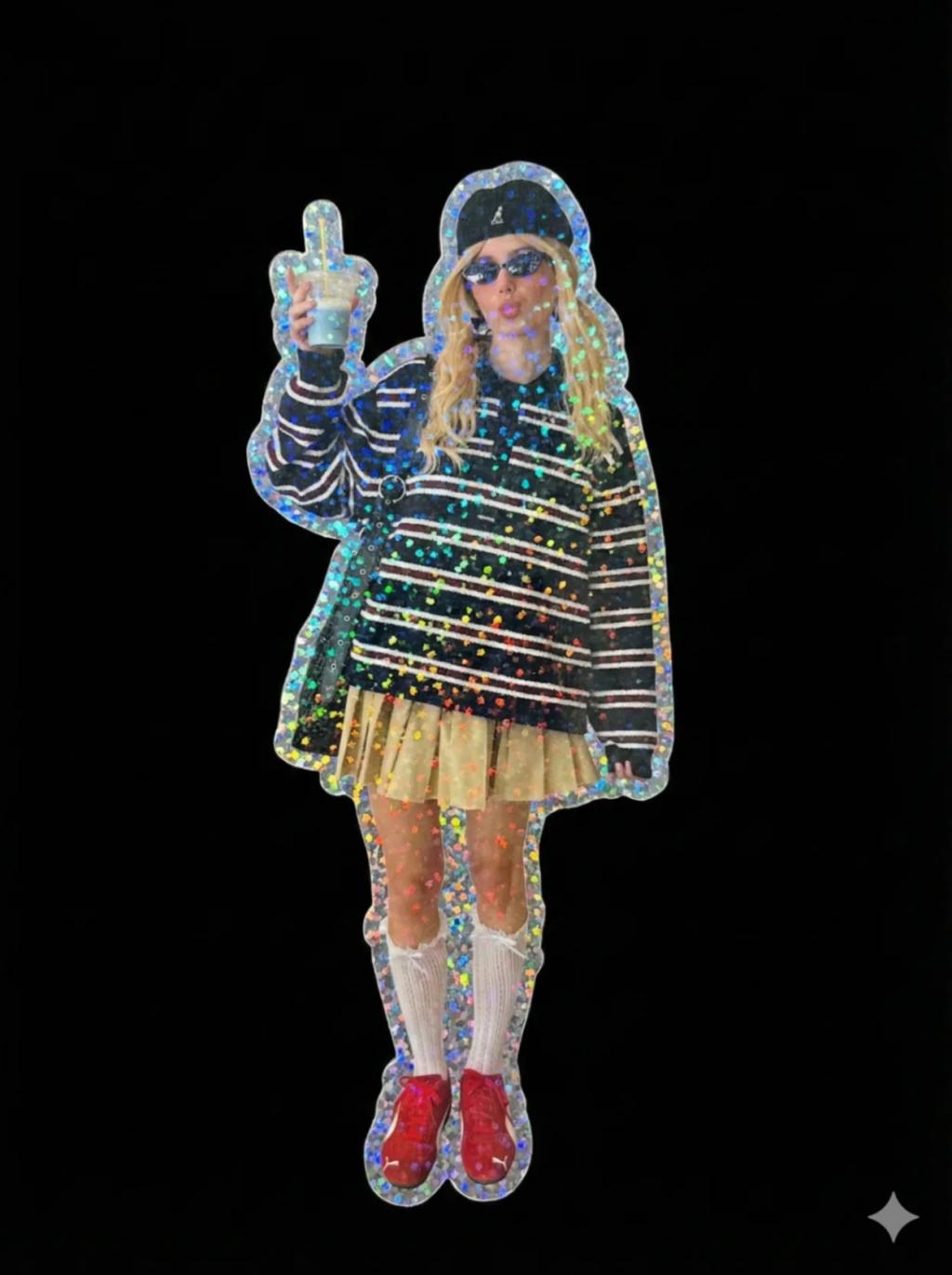 Silver Prism Holographic Sticker AI generated image example