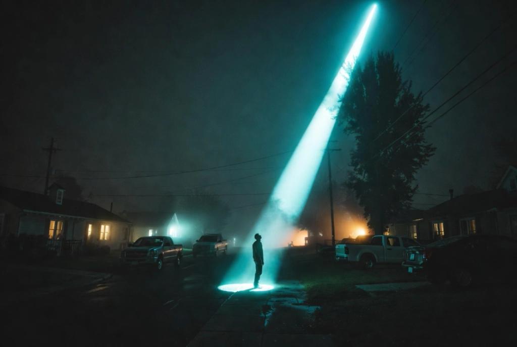 Nighttime Suburban Street Scene AI generated image example