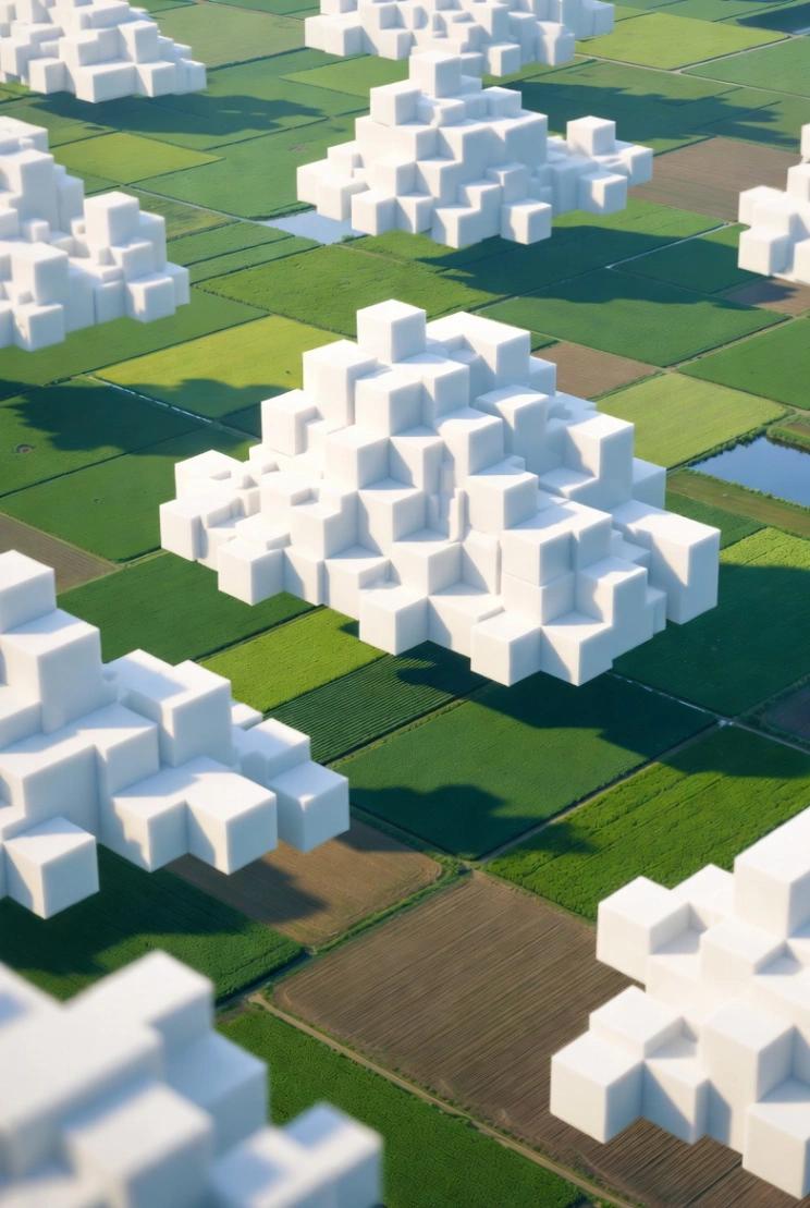 Mega-Pixel Cloud World AI generated image example