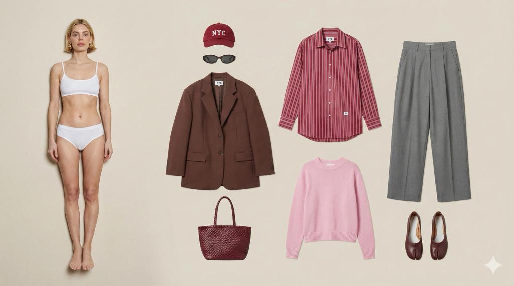 Real Flat Paper Cutout Outfit Layout Sheet AI generated image example