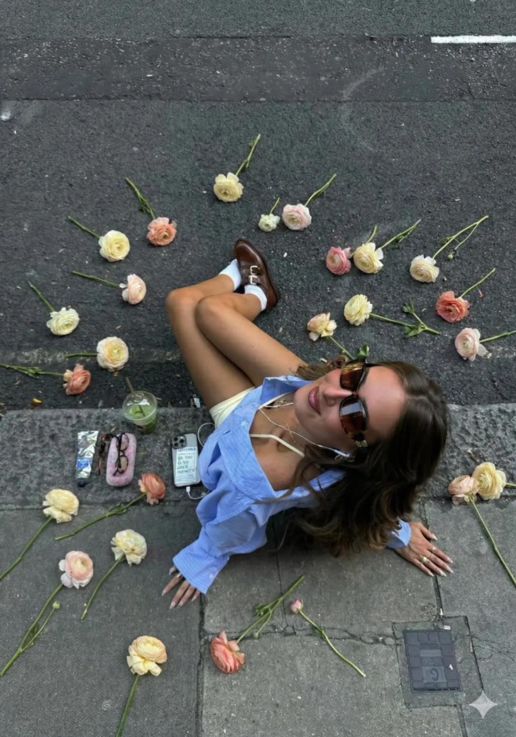 Scattered Flowers AI generated image example